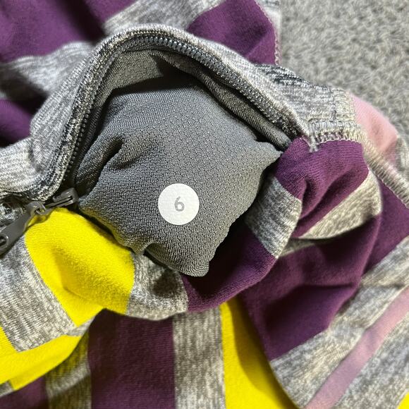 Lululemon Race Your Pace Shirt Womens Size 6 Multicolor Striped Long Sleeves - Picture 8 of 10
